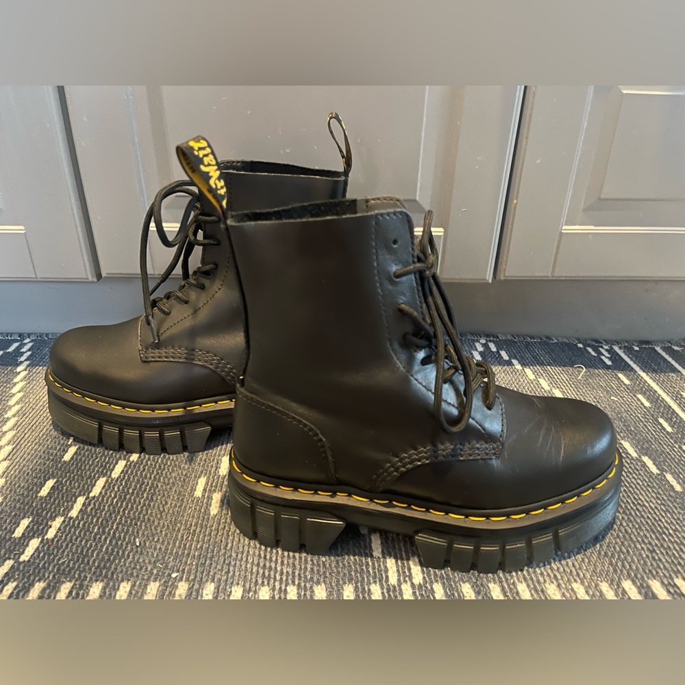 Dr. Martens Audrick Nappa Leather Platform Ankle Boots